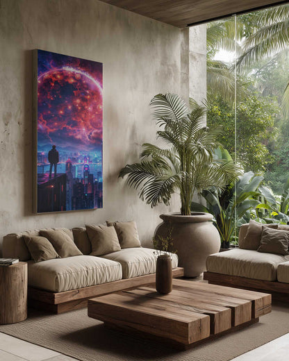 Cosmic Cityscape Canvas Print Wall Art 1X2813002 - ART FEVER - Art Fever