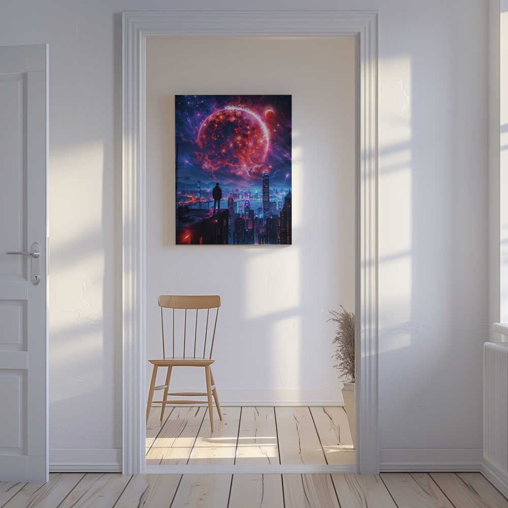 Cosmic Cityscape Canvas Print Wall Art 1X2813002 - ART FEVER - Art Fever