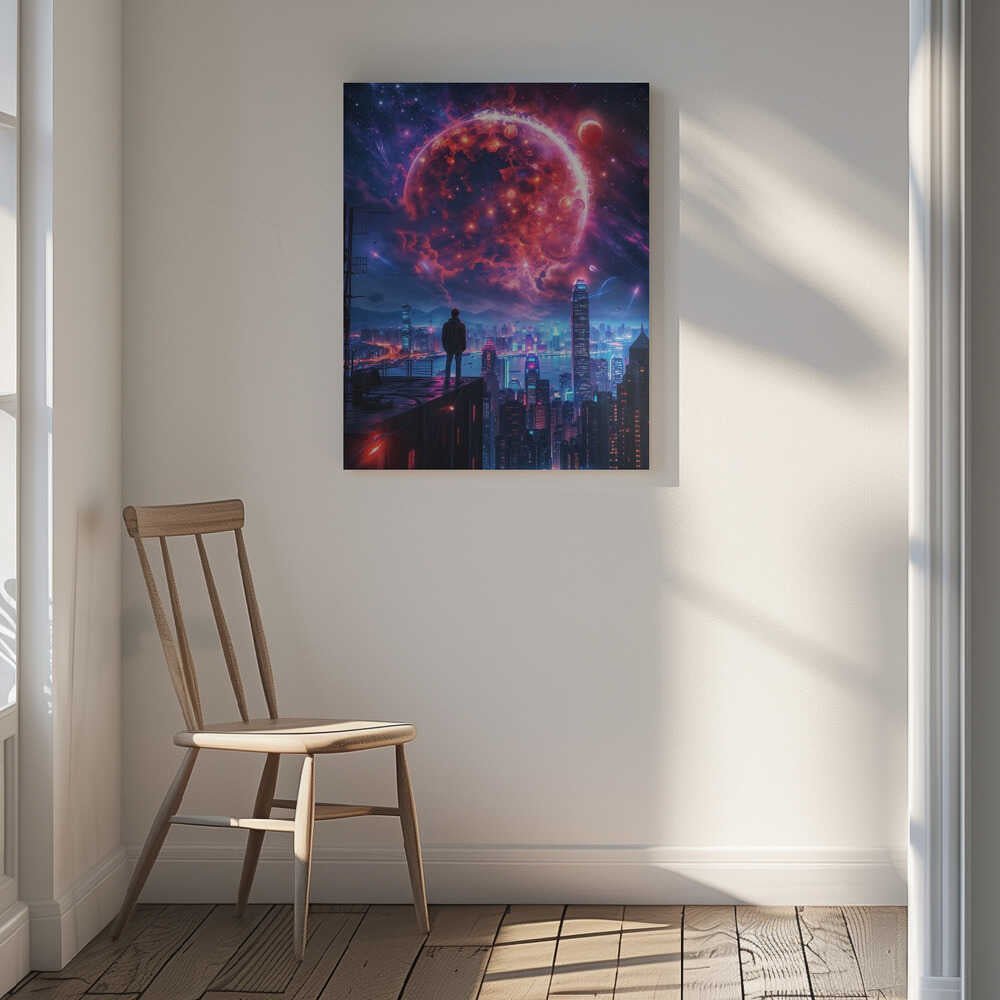 Cosmic Cityscape Canvas Print Wall Art 1X2813002 - ART FEVER - Art Fever