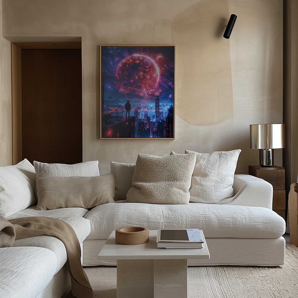 Cosmic Cityscape Canvas Print Wall Art 1X2813002 - ART FEVER - Art Fever