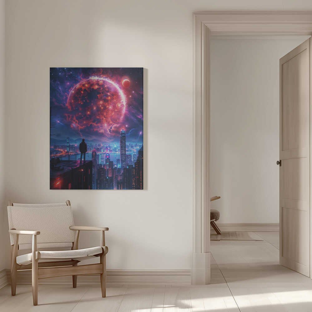 Cosmic Cityscape Canvas Print Wall Art 1X2813002 - ART FEVER - Art Fever