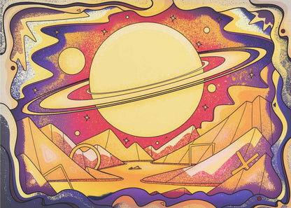 Cosmic Landscape With Giant Rings Canvas Print Wall Art 1X3127830 - ART FEVER - Art Fever