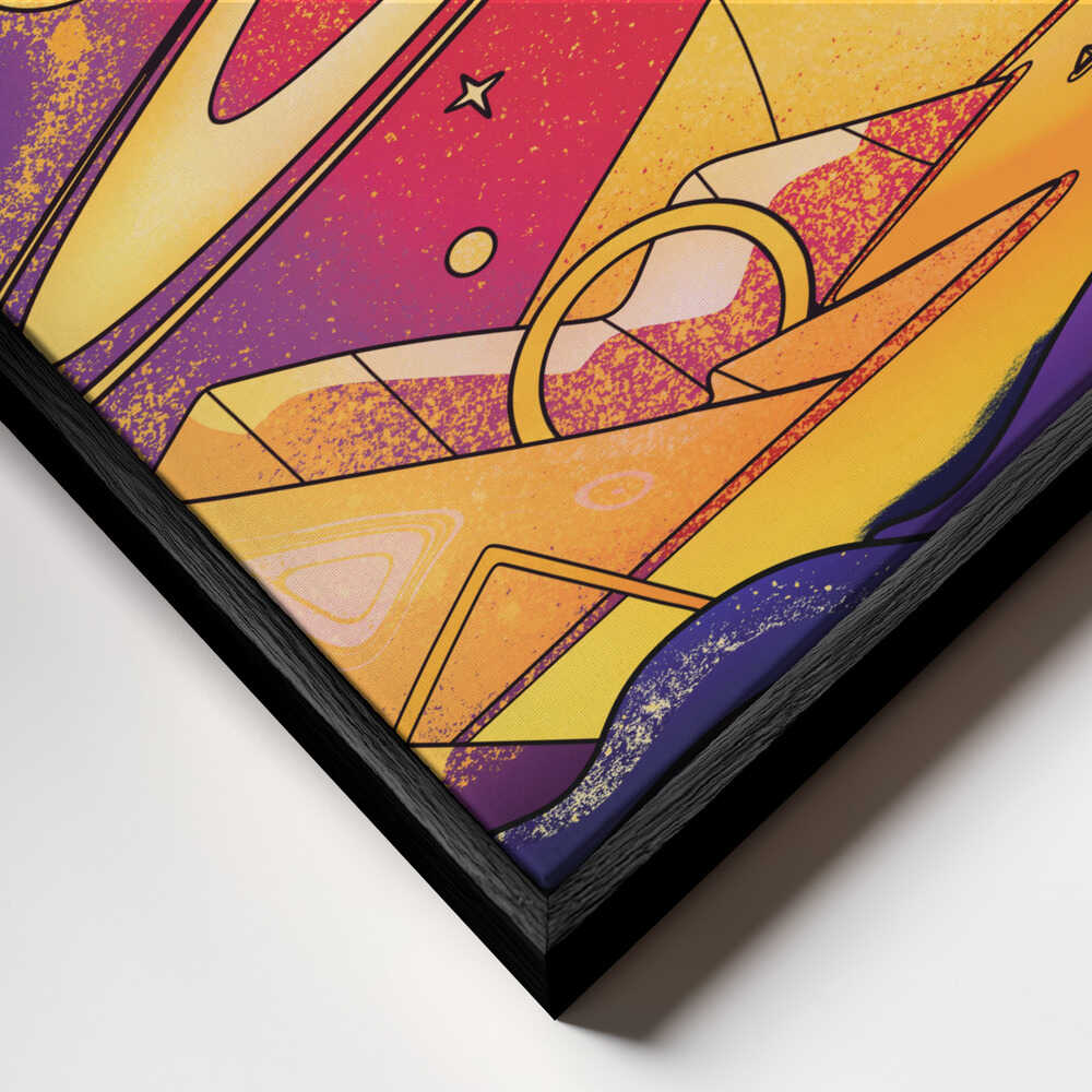 Cosmic Landscape With Giant Rings Canvas Print Wall Art 1X3127830 - ART FEVER - Art Fever