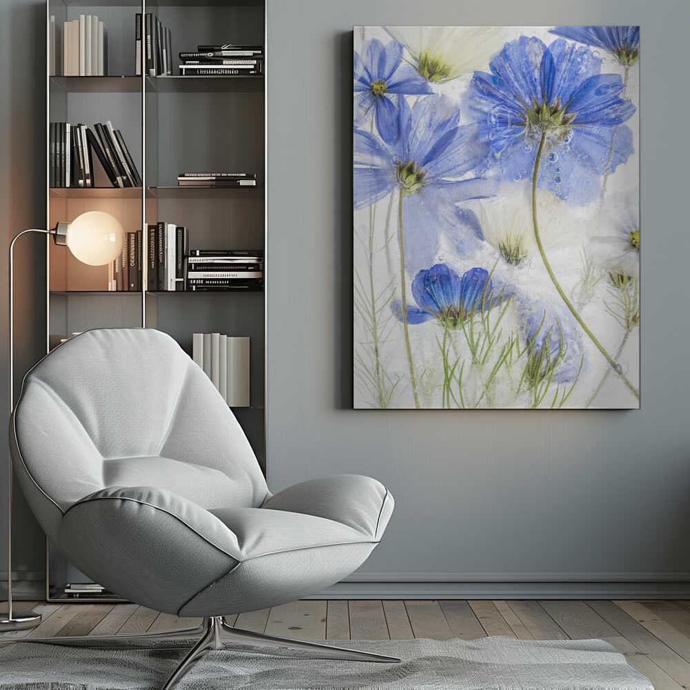 Cosmos blue Canvas Print Wall Art 1X1385163 - ART FEVER - Art Fever
