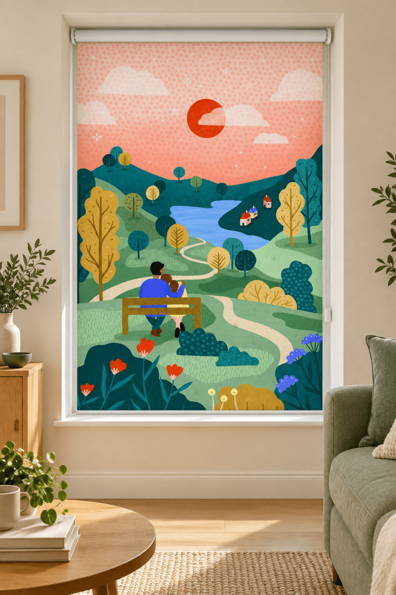 Couple's Peaceful Horizon Printed Roller Blind - 1X3672776 - Art Fever - Art Fever
