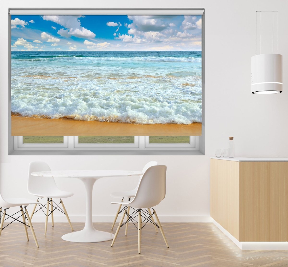 Crashing Sea Waves on Golden Sands Printed Picture Photo Roller Blind - RB633 - Art Fever - Art Fever