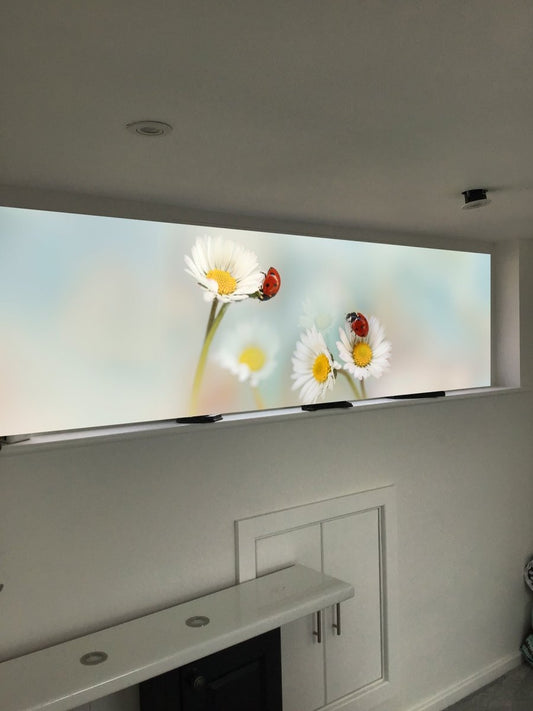 Custom Blind - Ladybirds at springtime 235 cm wide x 67.31cm deep - Art Fever - Art Fever