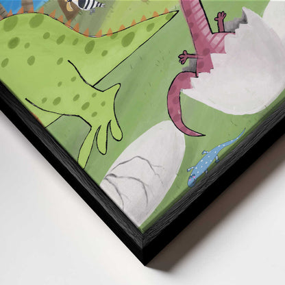 Cute Dinosaur in the Jurassic Park by Artist Carla Daly Canvas Print Wall Art 1X2898753 - ART FEVER - Art Fever