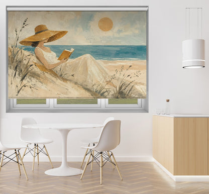 Serene Beach Reading Printed Roller Blind - 1X3644900