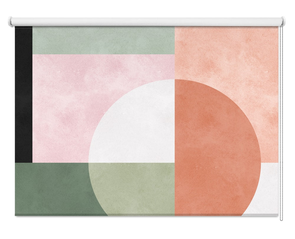 Geometric Color Blocks Printed Roller Blind - 1X2861689