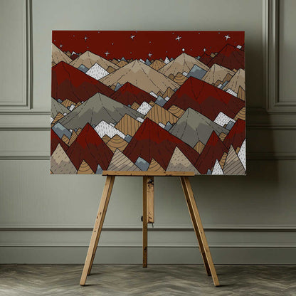 Dark red peaks Canvas Print Wall Art 1X3014467 - ART FEVER - Art Fever