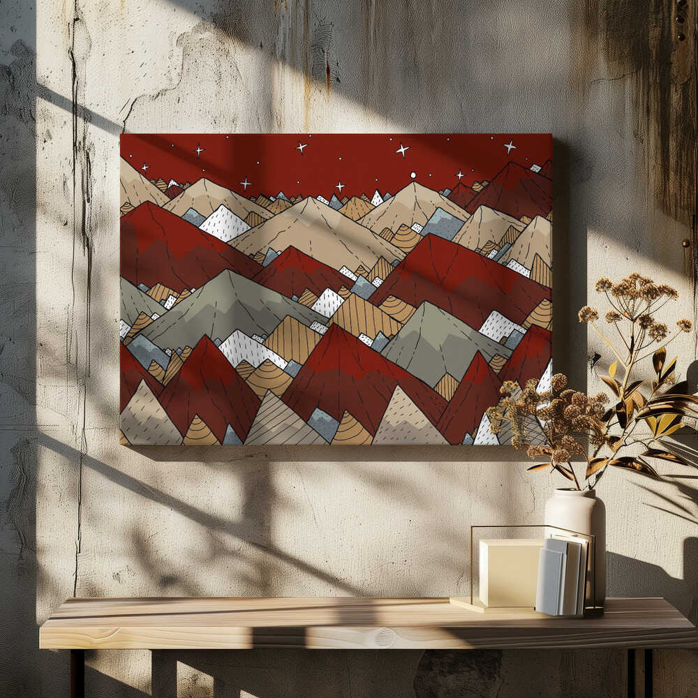 Dark red peaks Canvas Print Wall Art 1X3014467 - ART FEVER - Art Fever