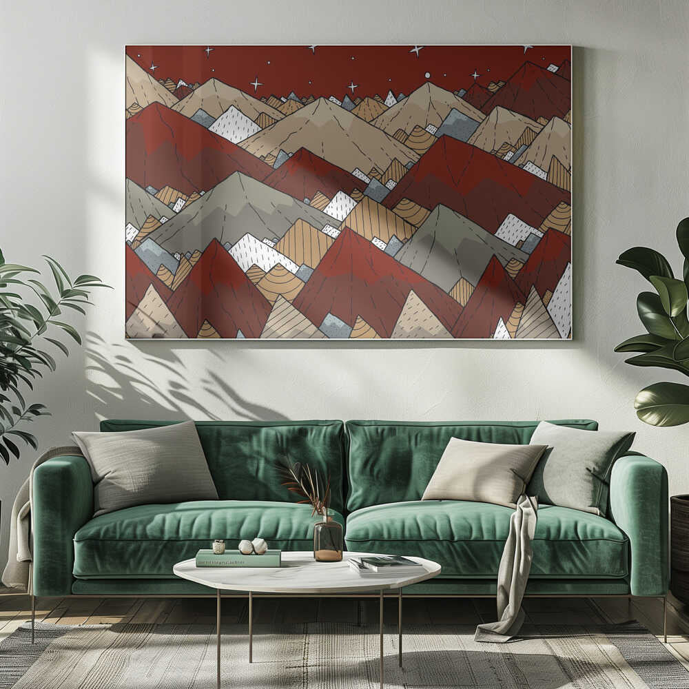 Dark red peaks Canvas Print Wall Art 1X3014467 - ART FEVER - Art Fever