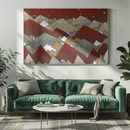 Dark red peaks Canvas Print Wall Art 1X3014467 - ART FEVER - Art Fever