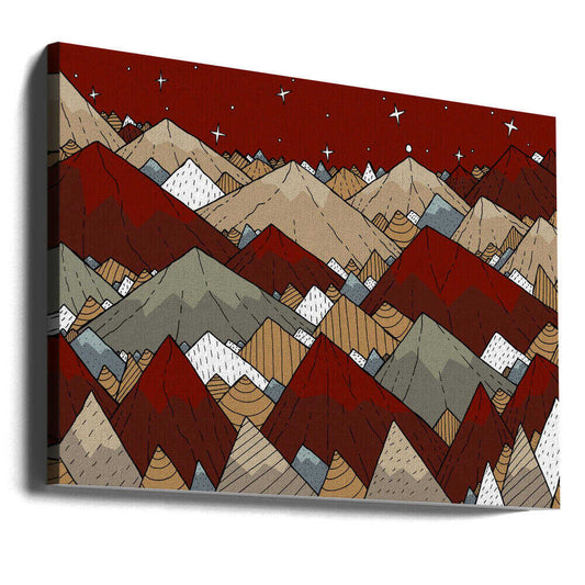 Dark red peaks Canvas Print Wall Art 1X3014467 - ART FEVER - Art Fever