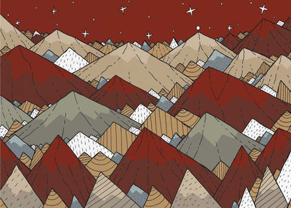 Dark red peaks Canvas Print Wall Art 1X3014467 - ART FEVER - Art Fever