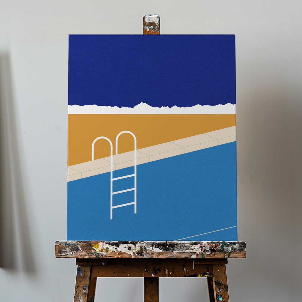 Desert Pool Canvas Print Wall Art 1X2530543 - ART FEVER - Art Fever