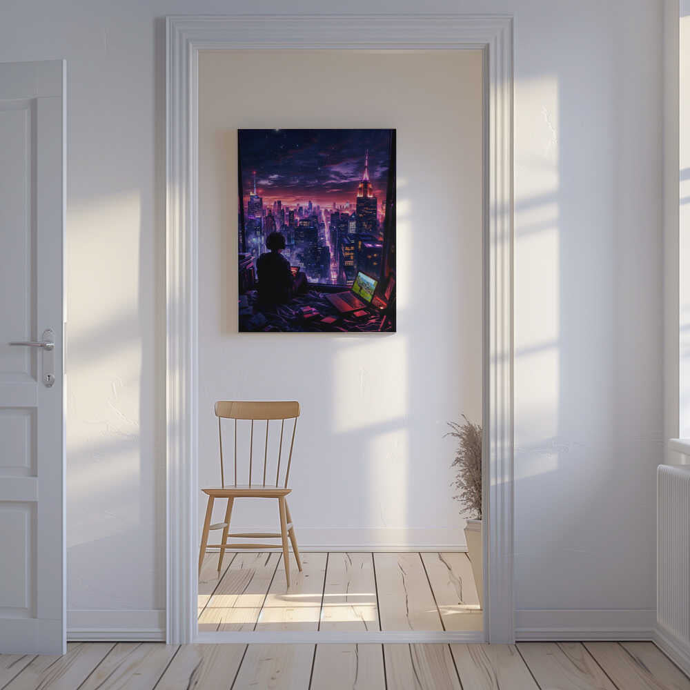 Digital Gaming Room Fantasy City Canvas Print Wall Art 1X2925598 - ART FEVER - Art Fever