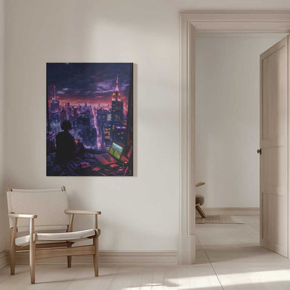 Digital Gaming Room Fantasy City Canvas Print Wall Art 1X2925598 - ART FEVER - Art Fever