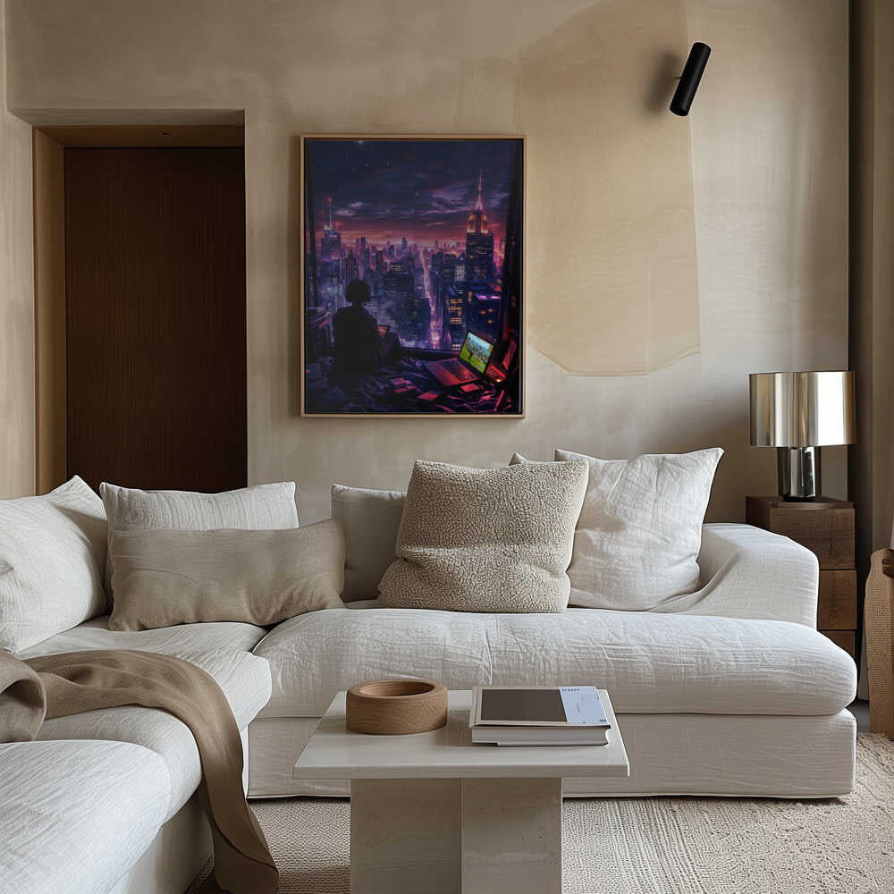 Digital Gaming Room Fantasy City Canvas Print Wall Art 1X2925598 - ART FEVER - Art Fever