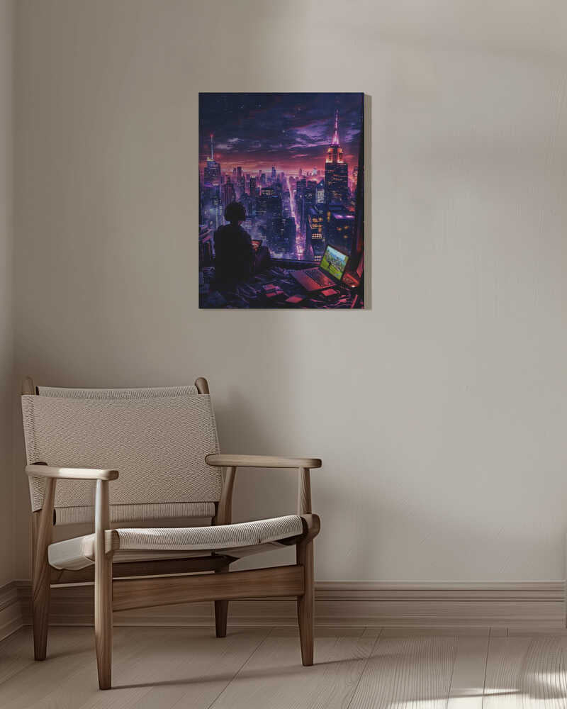 Digital Gaming Room Fantasy City Canvas Print Wall Art 1X2925598 - ART FEVER - Art Fever