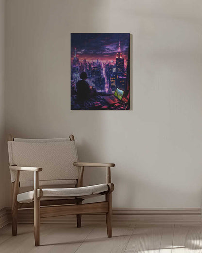 Digital Gaming Room Fantasy City Canvas Print Wall Art 1X2925598 - ART FEVER - Art Fever