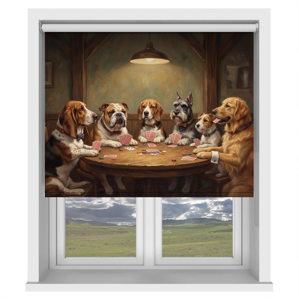 Dogs Playing Poker Printed Picture Photo Roller Blind - 1X3431293 - Art Fever - Art Fever