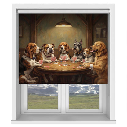 Dogs Playing Poker Printed Picture Photo Roller Blind - 1X3431293 - Art Fever - Art Fever