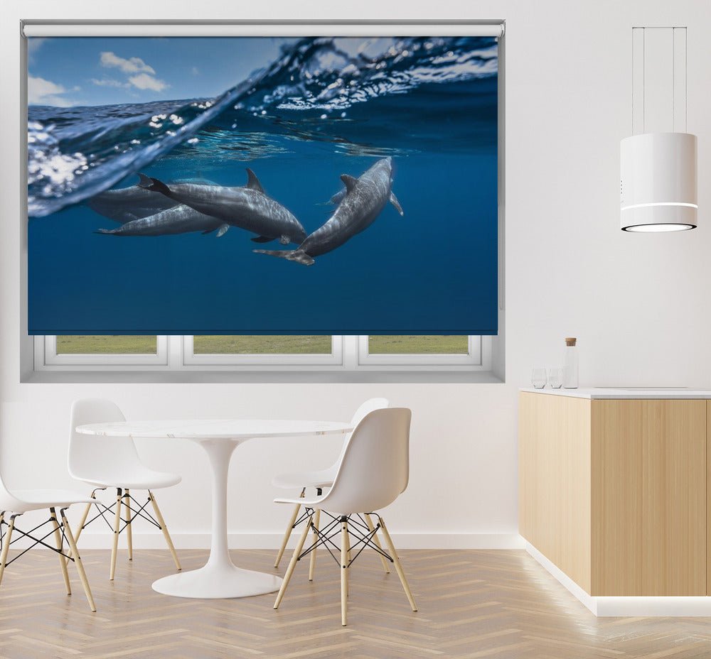 Dolphins Printed Picture Photo Roller Blind - 1X1208536 - Art Fever - Art Fever