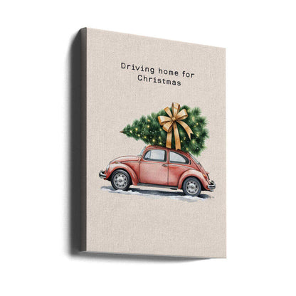 Driving Home for Christmas Canvas Print Wall Art 1X3231065 - ART FEVER - Art Fever