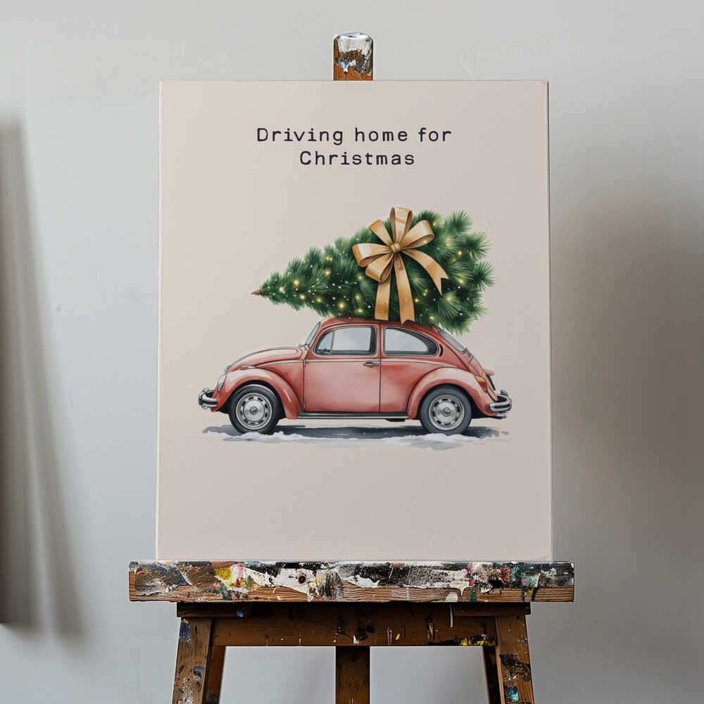 Driving Home for Christmas Canvas Print Wall Art 1X3231065 - ART FEVER - Art Fever