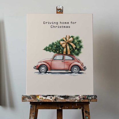Driving Home for Christmas Canvas Print Wall Art 1X3231065 - ART FEVER - Art Fever