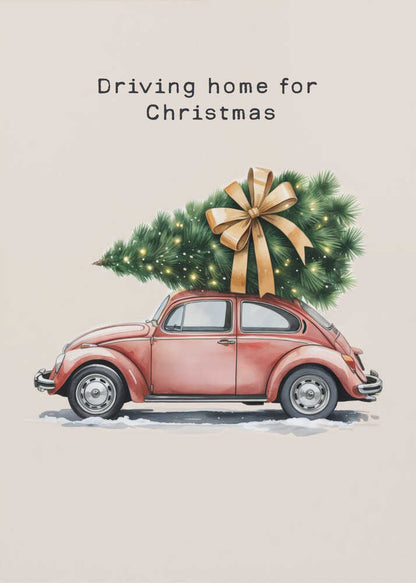 Driving Home for Christmas Canvas Print Wall Art 1X3231065 - ART FEVER - Art Fever