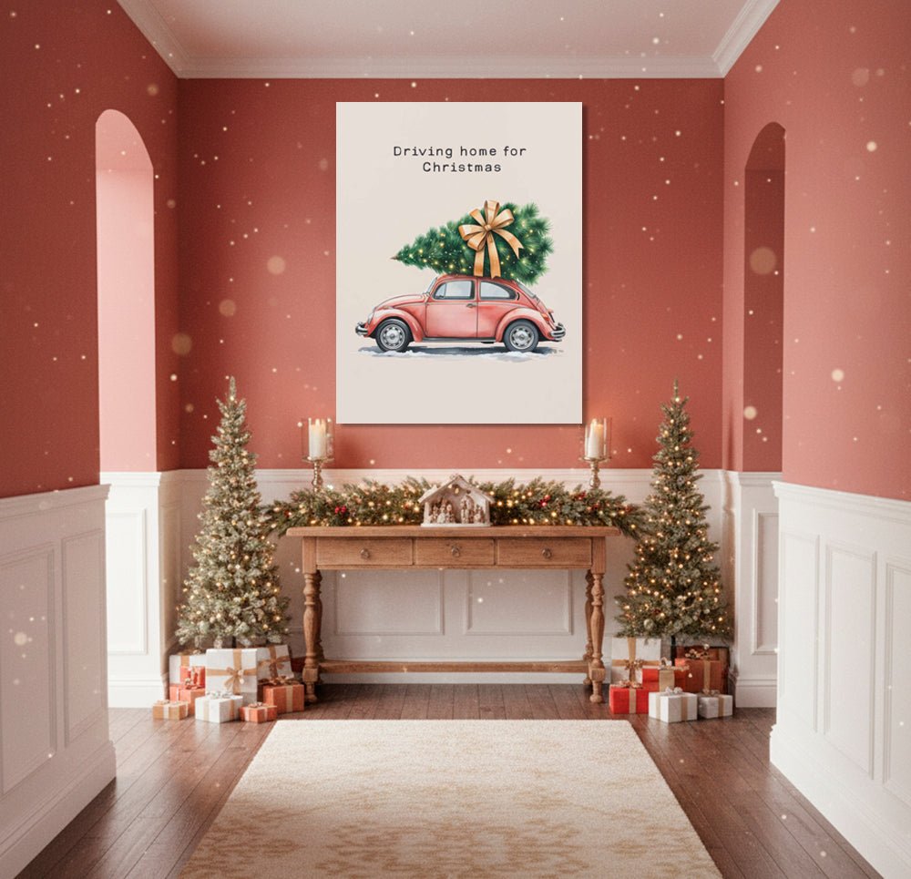 Driving Home for Christmas Canvas Print Wall Art 1X3231065 - ART FEVER - Art Fever