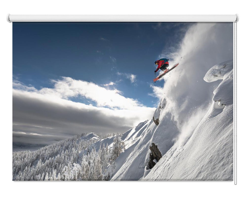 Dropping in Snowy Peak Dive Printed Picture Photo Roller Blind - 1X1994395 - Art Fever - Art Fever