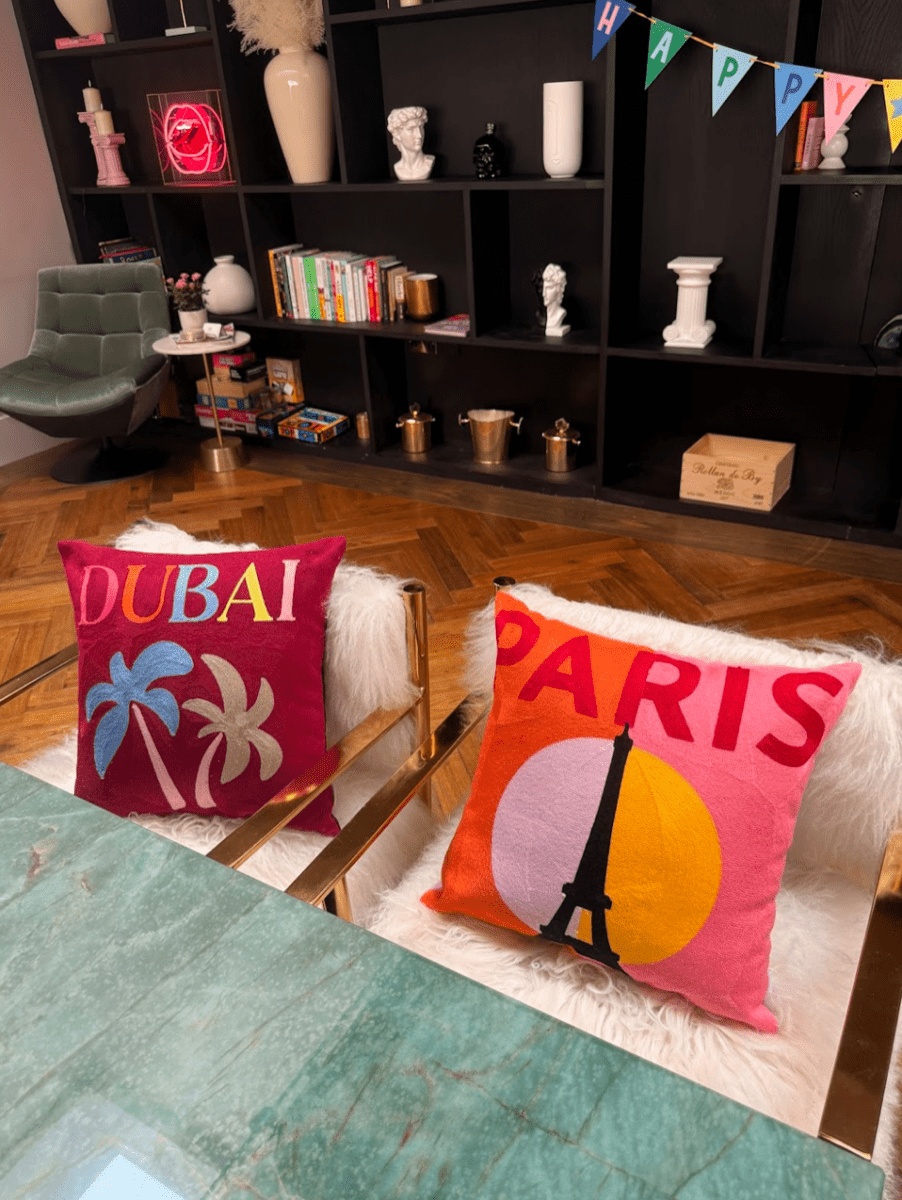 Dubai Needlepoint Cushion - The Pillow Drop - Art Fever