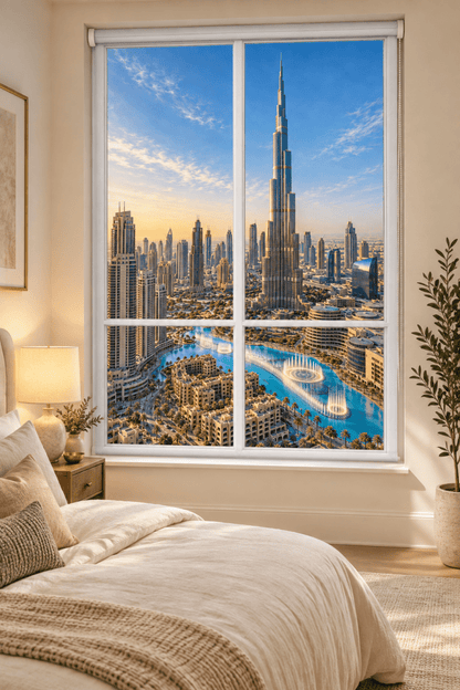 Dubai Skyline Faux Window View Printed Picture Roller Blind - RB1489 - Art Fever - Art Fever