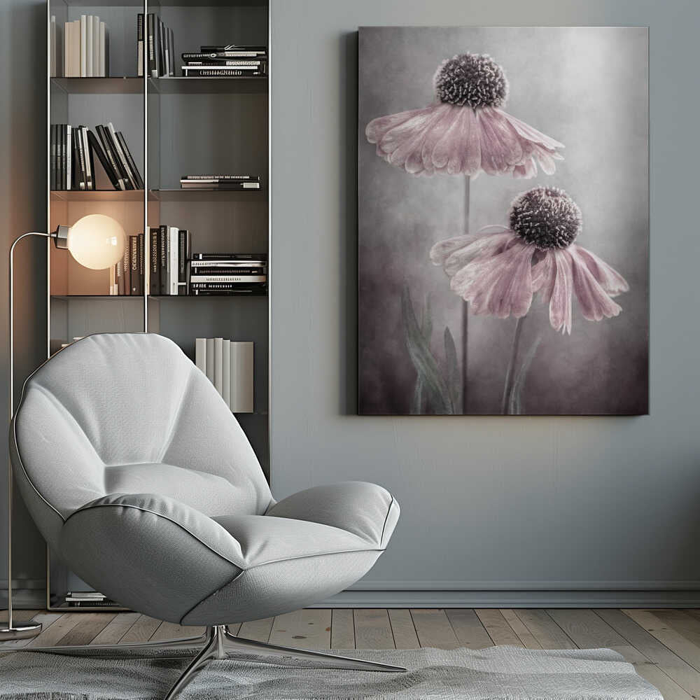 Duet Helenium Floral Canvas Print Wall Art 1X1532222 - ART FEVER - Art Fever
