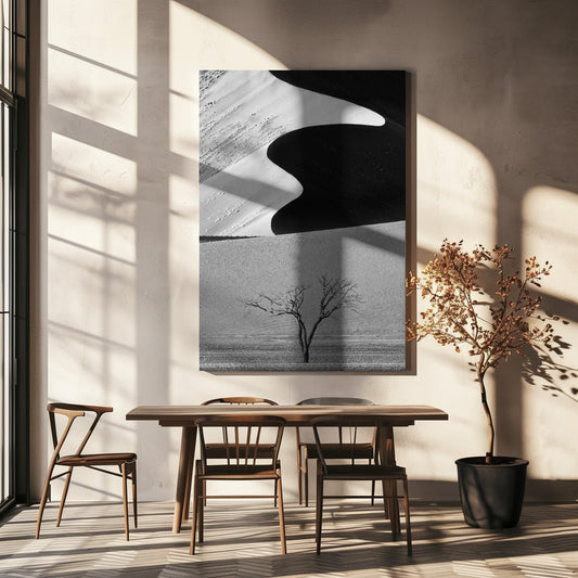 Dune Curves Black & White Photography Canvas Print Picture Wall Art - 1X1117861 - Art Fever - Art Fever