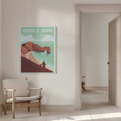 Durdle Door Dorset Travel Print Canvas Print Wall Art 1X2666092 - ART FEVER - Art Fever