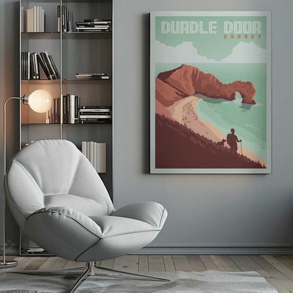 Durdle Door Dorset Travel Print Canvas Print Wall Art 1X2666092 - ART FEVER - Art Fever