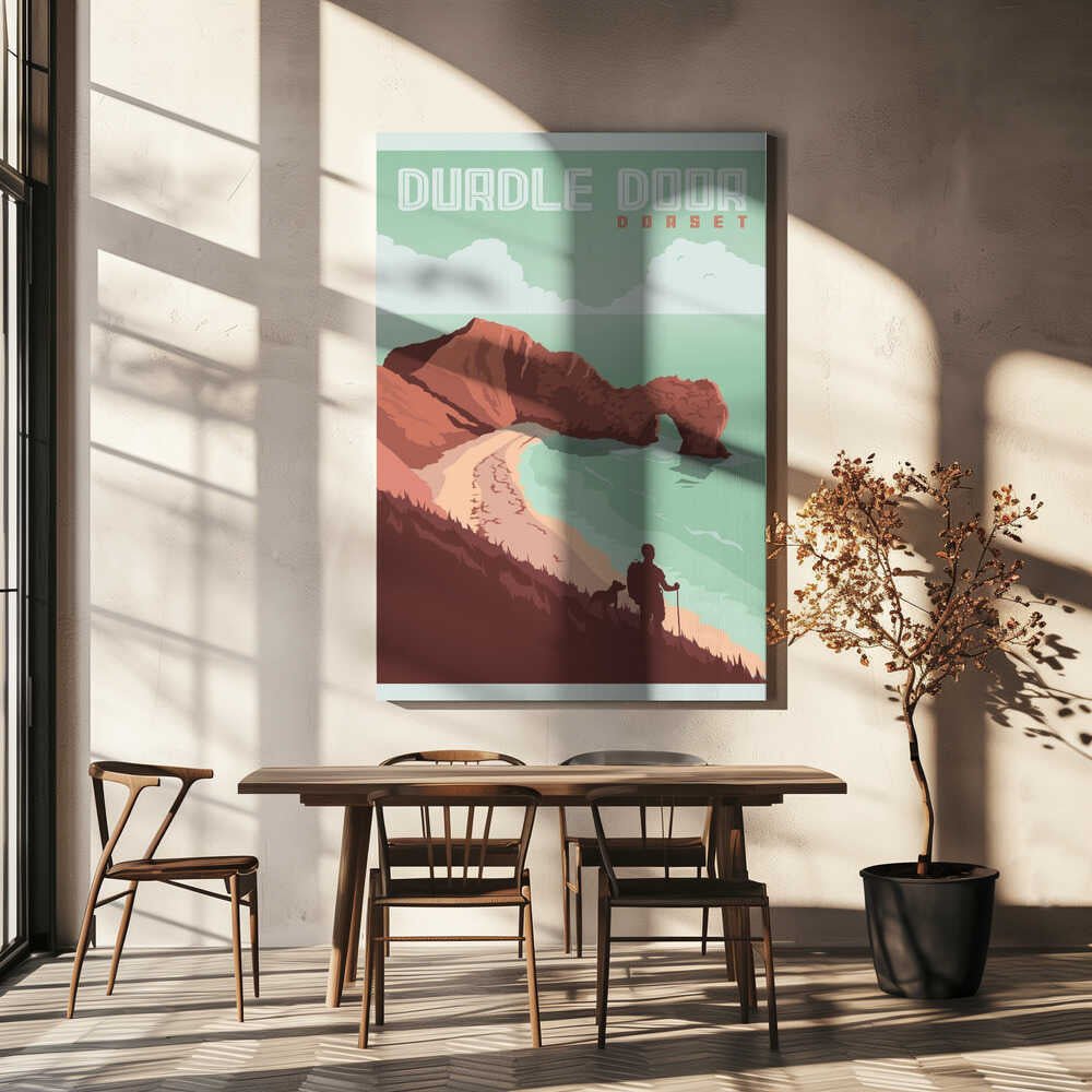Durdle Door Dorset Travel Print Canvas Print Wall Art 1X2666092 - ART FEVER - Art Fever