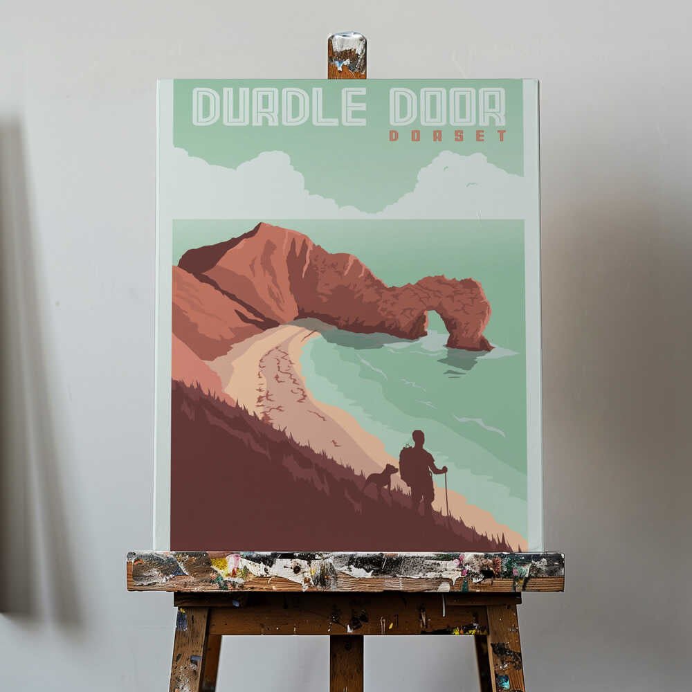 Durdle Door Dorset Travel Print Canvas Print Wall Art 1X2666092 - ART FEVER - Art Fever