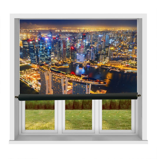 EasyBlock Magnetic Blackout Blind Aerial view of Downtown Singapore - EB56 - Art Fever - Art Fever