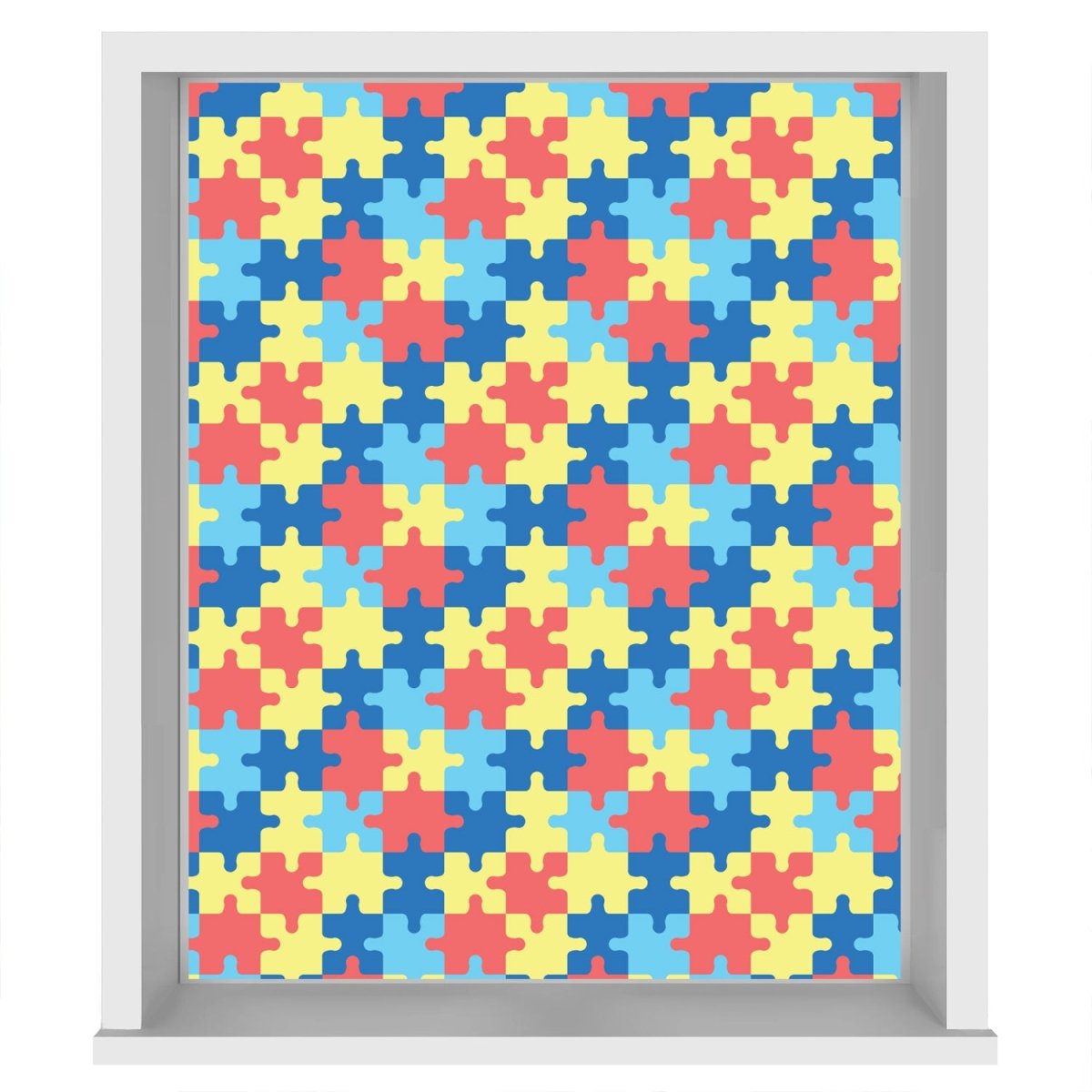 EasyBlock Magnetic Blackout Blind Colouful Puzzle Pieces Repeat Pattern - EB30 - Art Fever - Art Fever