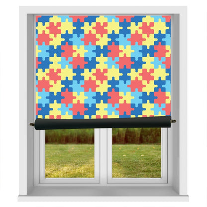 EasyBlock Magnetic Blackout Blind Colouful Puzzle Pieces Repeat Pattern - EB30 - Art Fever - Art Fever