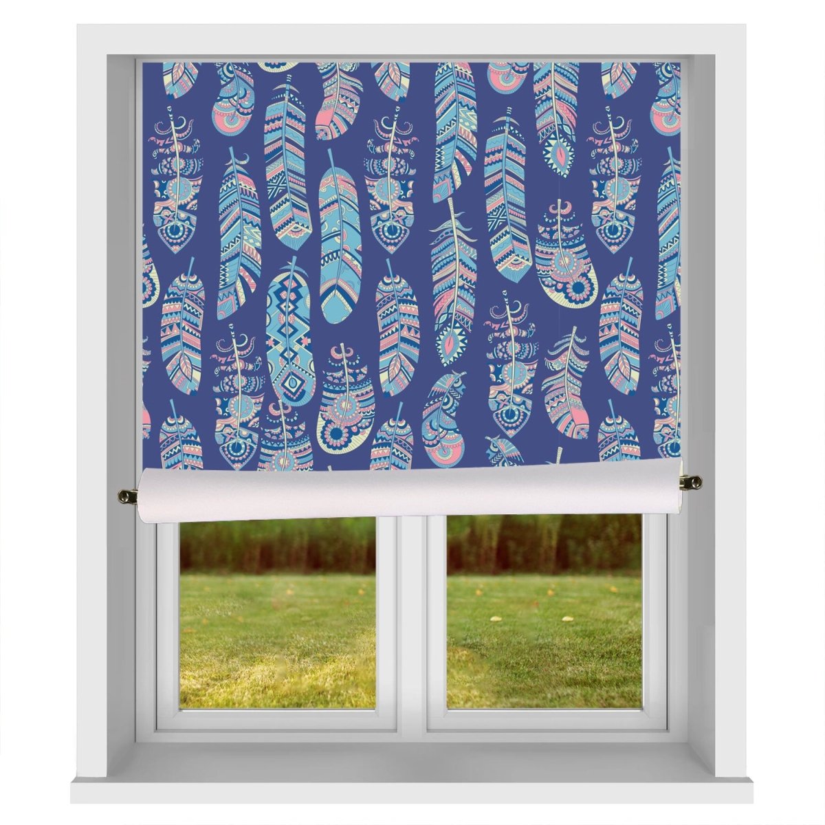 EasyBlock Magnetic Blackout Blind Tribal Feathers Pattern - EB26 - Art Fever - Art Fever