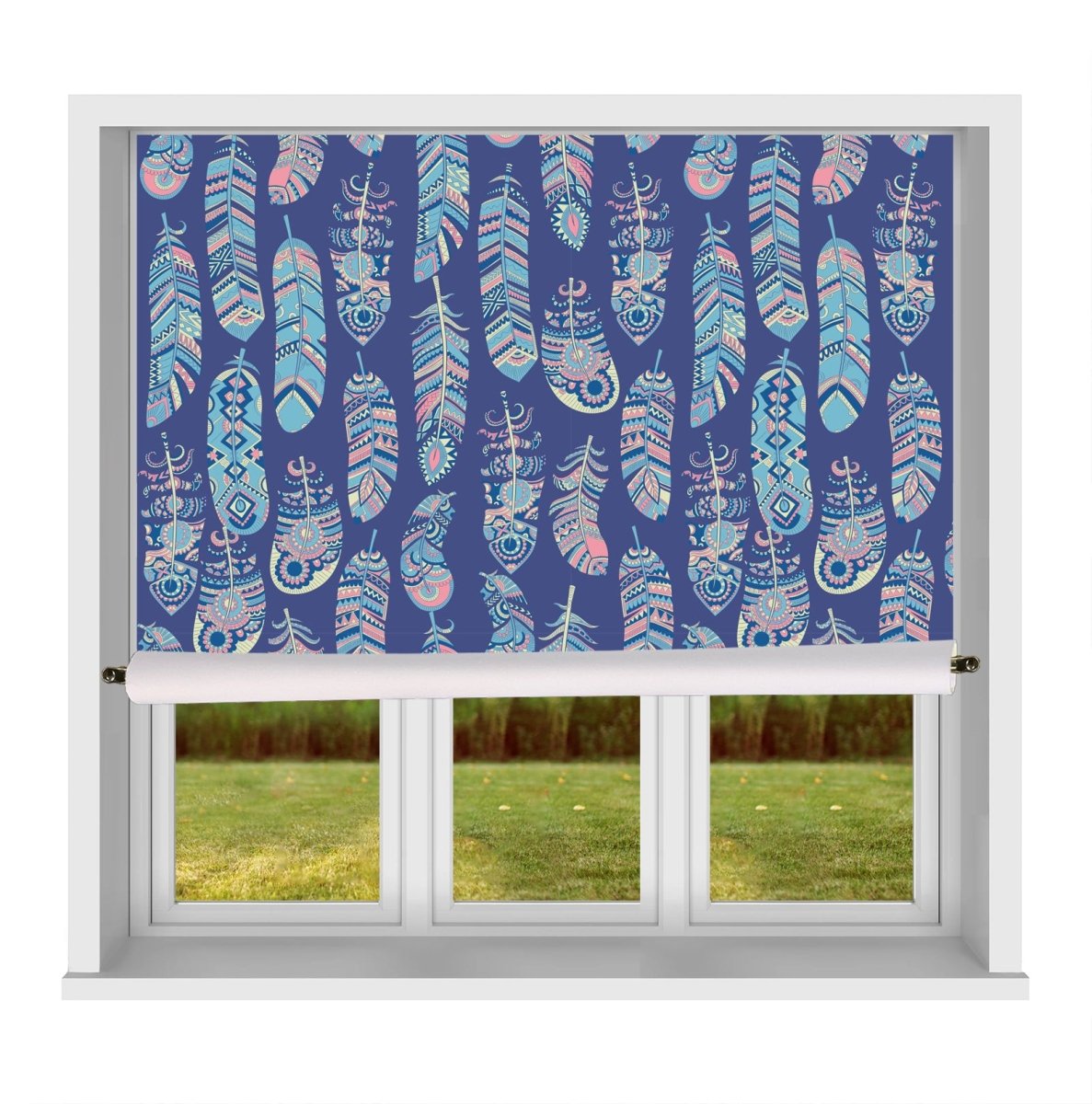 EasyBlock Magnetic Blackout Blind Tribal Feathers Pattern - EB26 - Art Fever - Art Fever