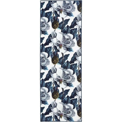 Eco - Washable Blue Rug Floral Design - The Rugs - Art Fever