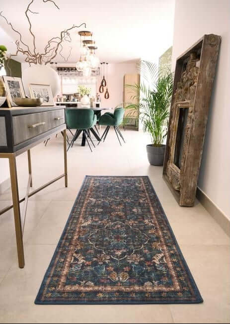 Eco - Washable Blue Rug Vintage Design - The Rugs - Art Fever